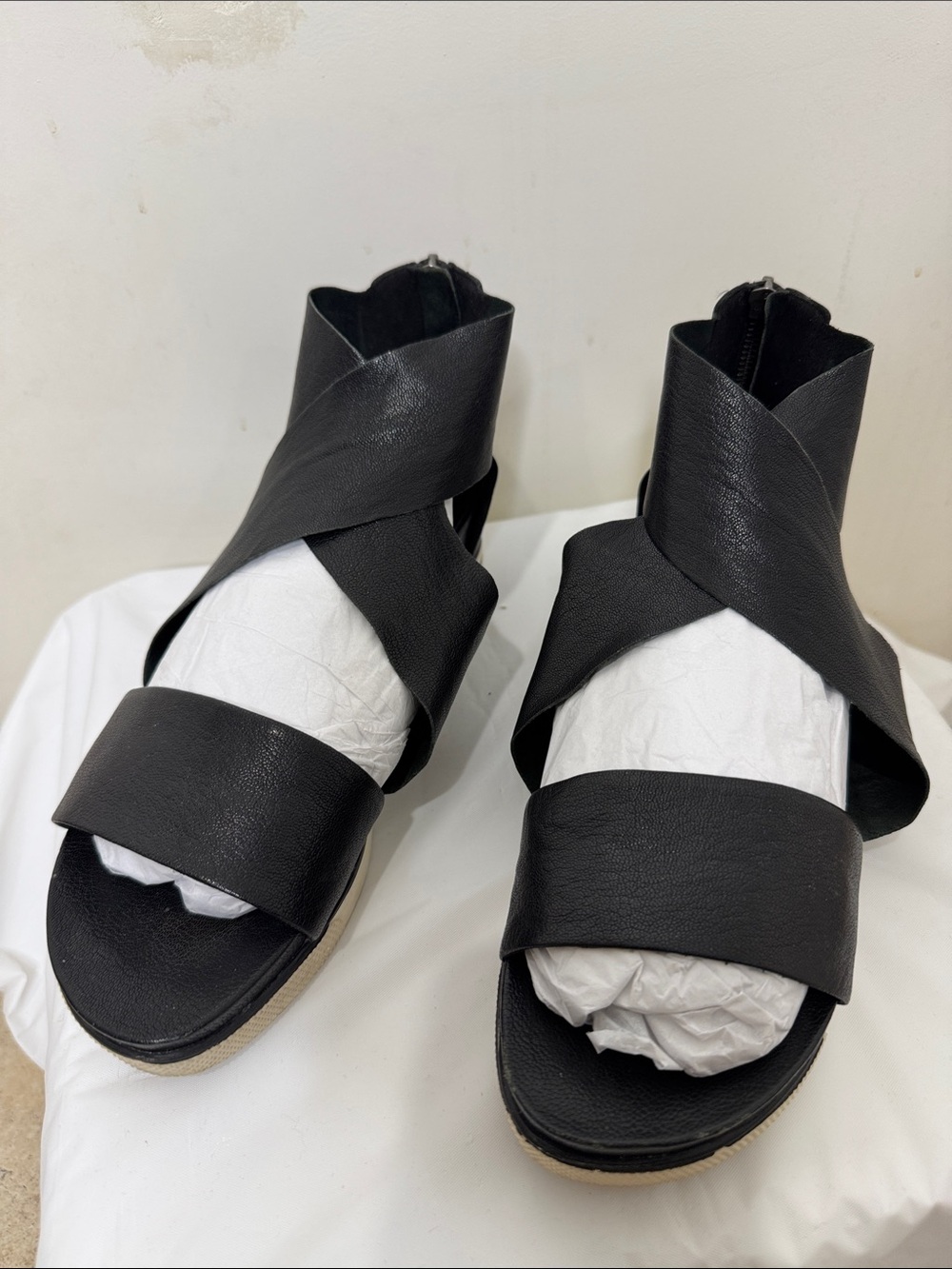 Eileen Fisher Sport Tumbled Leather Sneaker Sandal